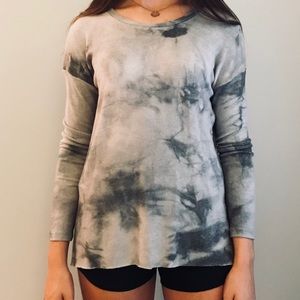 Gray tie-dye sweater